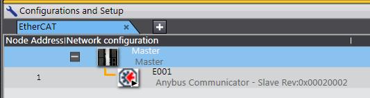 4 The icon for E001 is displayed on the Edit Pane.