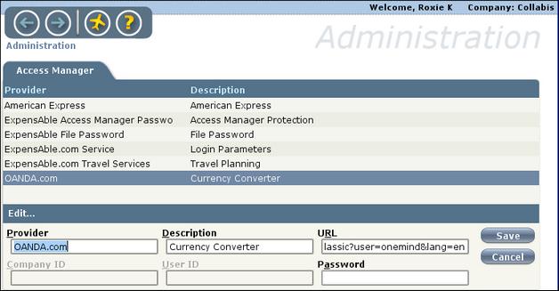 Company ID: Used for logging into ExpensAble Corporate. User ID: Used for logging into ExpensAble Corporate.