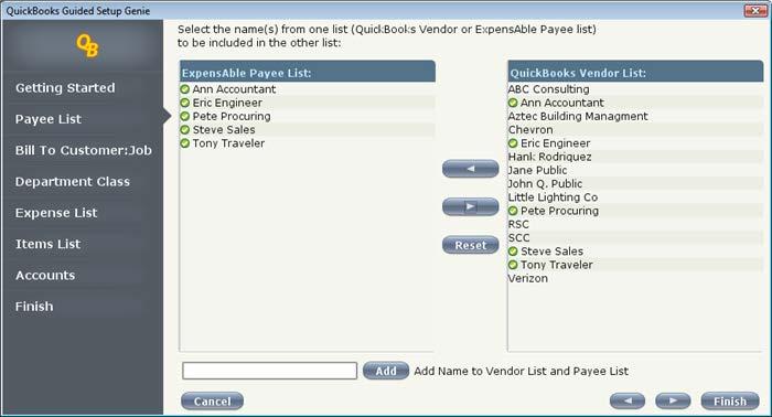 The QuickBooks preferences section has the following options you can include when sending transactions from ExpensAble to QuickBooks.