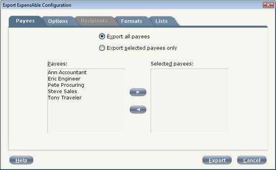 The other users can then easily import the QuickBooks configuration into their copy of ExpensAble. To Export the ExpensAble Configuration 1.