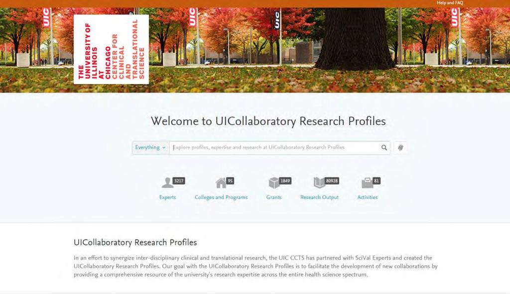 Accessing UICollaboratory The UICollaboratory can be accessed by clicking on the following link or copying and pasting the link in an internet browser. http://uic.pure.elsevier.