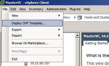 Importing the vcenter Server Appliance To