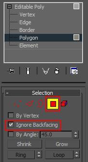 We'll make this really easy on ourselves, with your box selected go to your Modify tab and select the Polygon sub-object selection set.