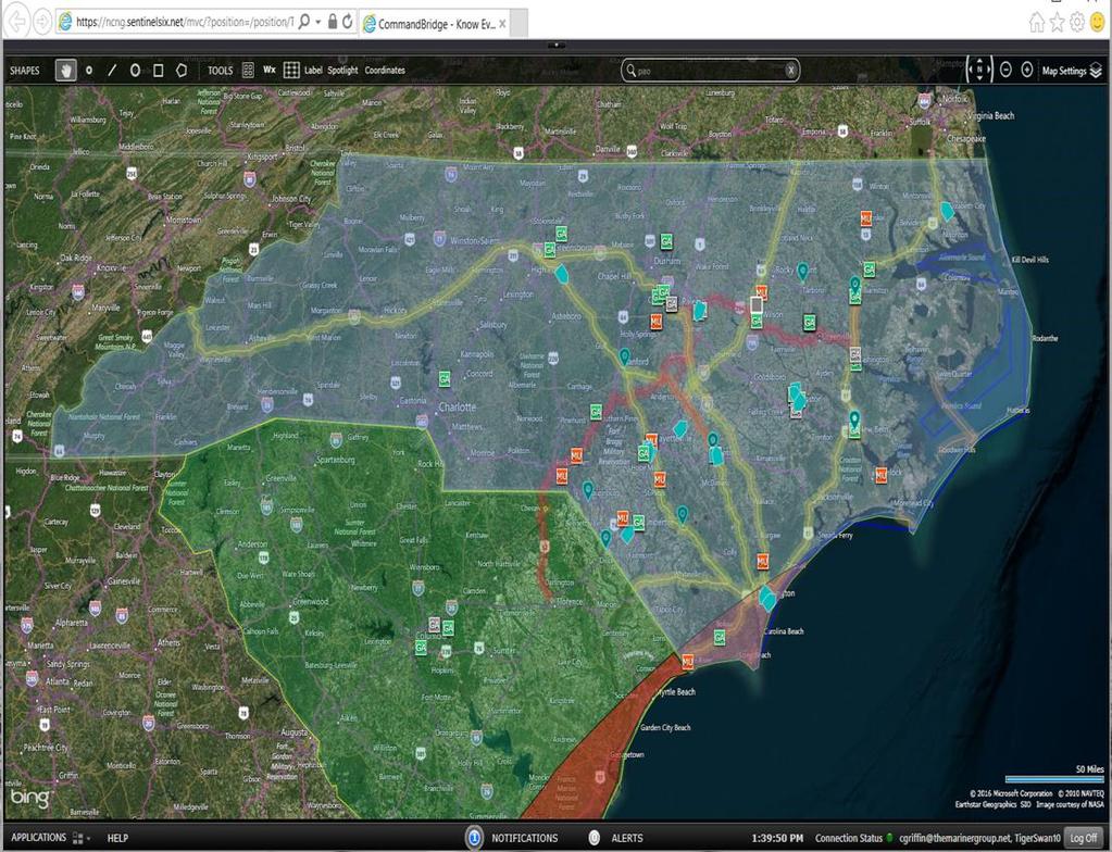 Hurricane Matthew Support GuardianAngel Provided Real-Time Monitoring and Tracking for key personnel and response assets and were able to share real-time update for the following entities: Swift