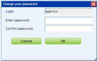 Figure 37. 2. Enter your preferred password twice to confirm the match, then click Ok to save the change, or Cancel to keep the current password. Figure 38.