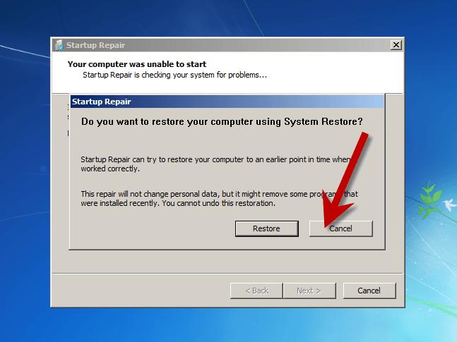 restore your computer using System