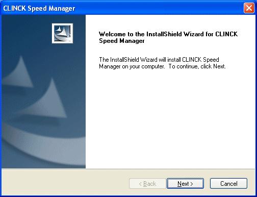 4: CLINCK Speed Manager InstallShield Wizard Preparing Setup When the setup