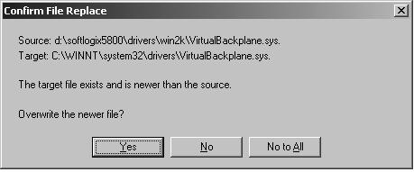 12 SoftLogix5800 Controller Installation Instructions 5. Continue to follow the steps in the wizard. When prompted, click Yes to overwrite the newer file.