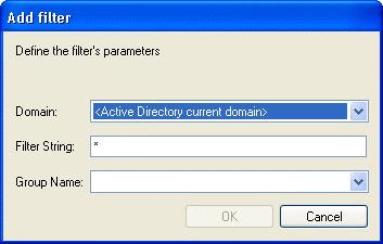 Network Configuration Click Add filter in order to specify the filters.