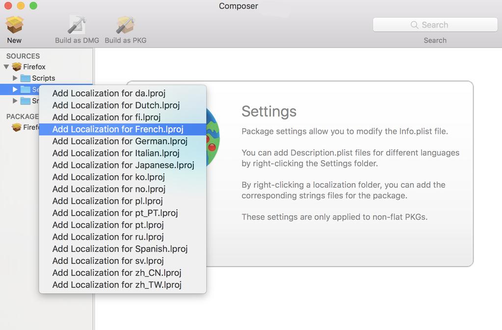 3. Control-click (or right-click) Settings and choose the localization that you want to add.