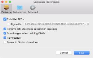 Package Preferences Composer allows you to manage Package preferences from the pane in the screen shot below.
