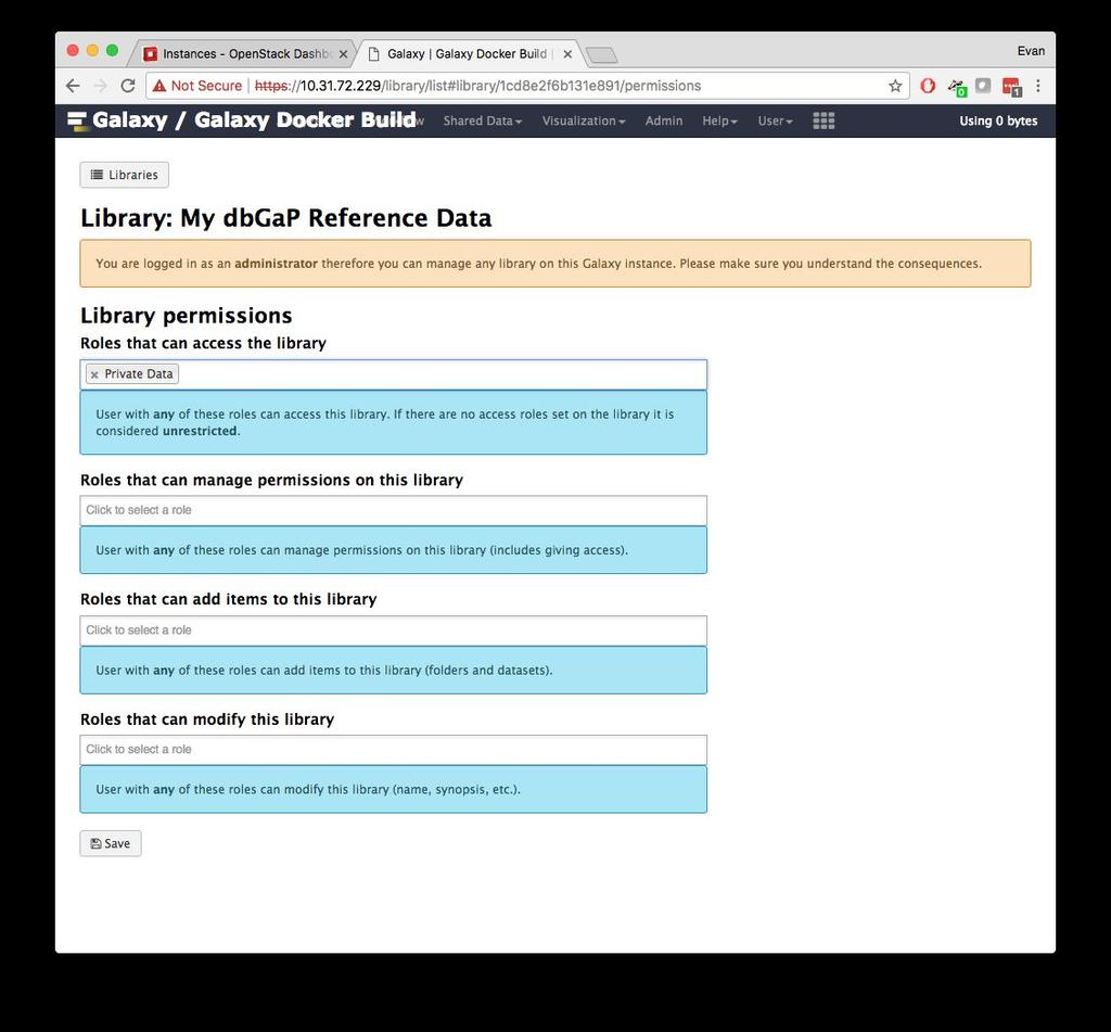 Modify the Visibility of Data By default, all libraries are public.