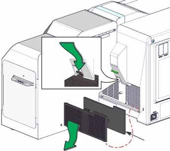 Datacard CR500 User Reference Guide Common Error Messages Clean the Print Unit Fan Filter The print unit has a fan filter to prevent airborne particles from entering the print area.