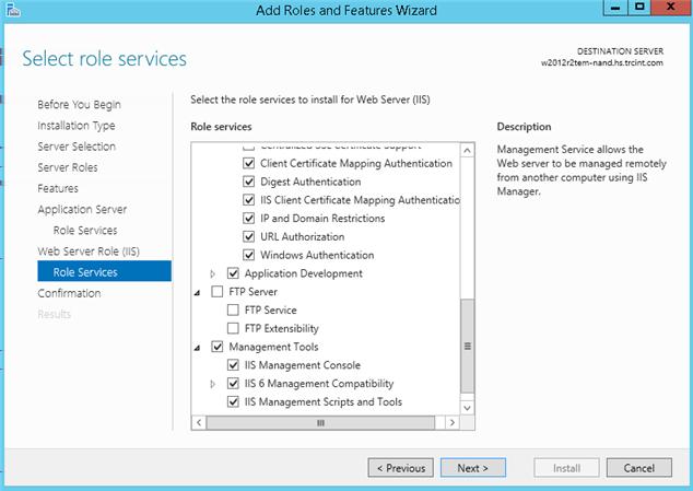 Setting Up Resources in VMware Identity Manager (On Premises) 9 In the Web Server Role (IIS) Role Services page, select the following role services.