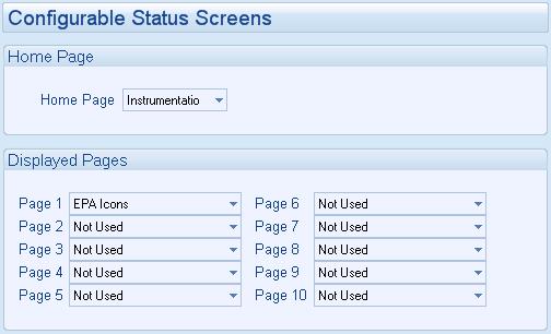 Description of Controls 4.4.1.3 CONFIGURABLE STATUS SCREENS The contents of the Home Page may vary depending upon configuration by the generator manufacturer or supplier.