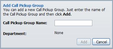 To move call pickup groups between departments: 1. Select the call pickup group using the check box to the left of the call pickup group (Figure 21