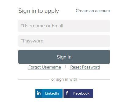 com account, log in using the applicant username and password that you created previously (option a in the figure below). Skip to Step 6 or 7.