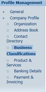 Business Classifications 1. Click on the Admin tab. 2.