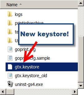 keystore to the GS4 directory Step 6 Restart the