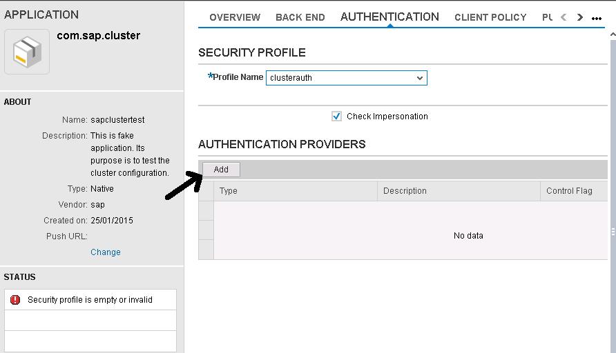 security profile ( i.e clusterauth) as shown below: 11.