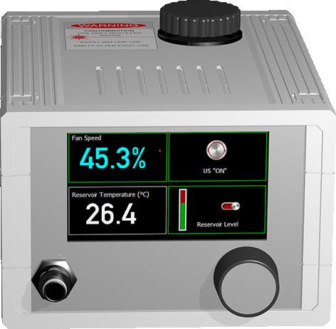 The controller is equipped with a touch screen display and in conjunction with the digital knob the PID parameter are selected and set.