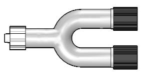 66050 10/PK Cuff end connects to 2 tube cuffs with female subminiature connectors