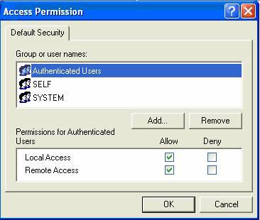 UniOPC 6. In order to add users, open the Default Access Permission window by clicking on the corresponding Edit Default button. 7.