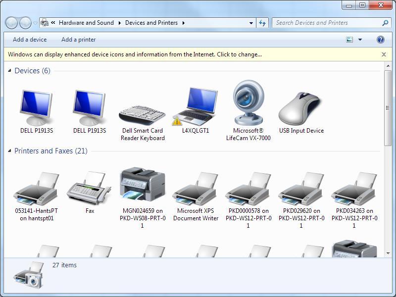 8. If the printer you want is not showing in your printers list on your PC, you will