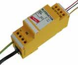 DIN rail mounted surge arrester for telecommunications terminal equipment and telephone systems with RJ plug.