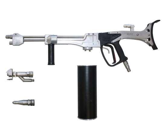 2) WJFE 300 MODULAR Vacuum Abrasive cartridge quick connection Abrasive on/off trigger High pressure water trigger Adjustable