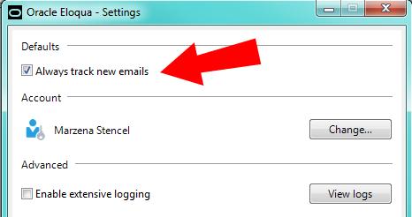 Tip: To automatically track all emails, in the main ribbon, navigate to Options > Settings and check Always track new emails. 3.