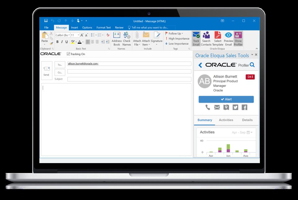 1 Oracle Eloqua Sales Tools for Microsoft Outlook Oracle Eloqua Sales Tools for Microsoft Outlook is an add-in for Microsoft Outlook.