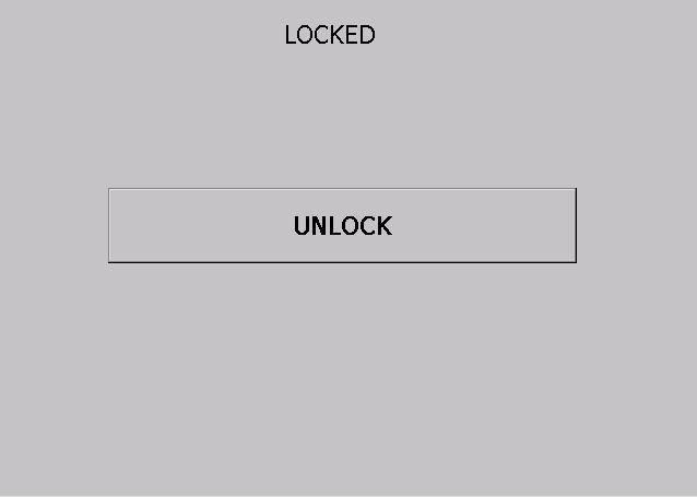 To unlock, touch UNLOCK and re-enter the model number. For 8533EP models, 8533 should be used. After entering the model number, touch OK.