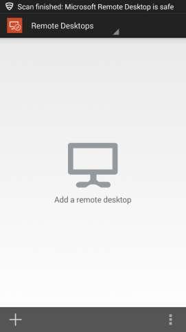 3. Press Remote Desktops to drop out the
