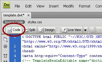 The first way is in the design view: Select the header div by clicking anywhere inside the header area and clicking on the div#header tag that appears at the bottom of the screen.