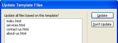 You will get a message asking if you want to update the template files. Click the Update button.