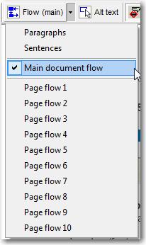 Read&Write 9 Using the PDF Accessibility Editor Figure 23-13 Flow (main) drop down list 2. Click on the button. 3.