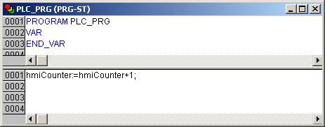 In the shown example the new POU PLC_PRG in the programming language ST is generated.