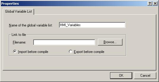 In the dialog window that appears enter the desired name of the variable list and confirm with pressing