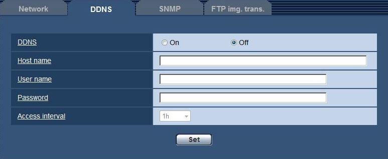 Configure the settings relating to DDNS [DDNS] Click the [DDNS] tab on the "Network" page.