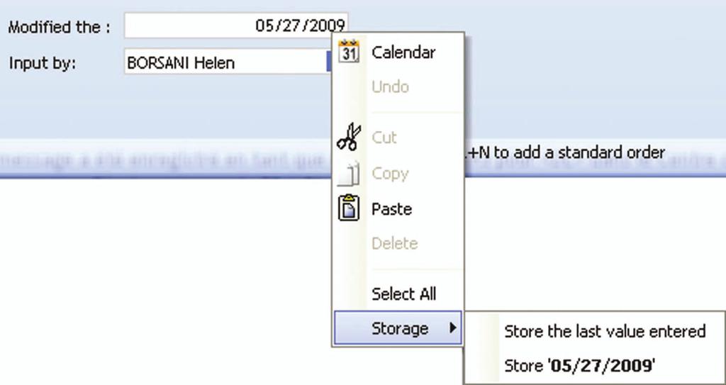 In this example, the COMPANY column is fixed These features can be accessed from the popup menu of the control (right mouse click).