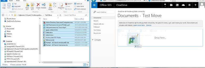 Drag to OneDrive 13. 14. This will copy all of the files that you selected into OneDrive. 15.
