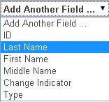 . Click the Add Another Field drop-down list and select a value.