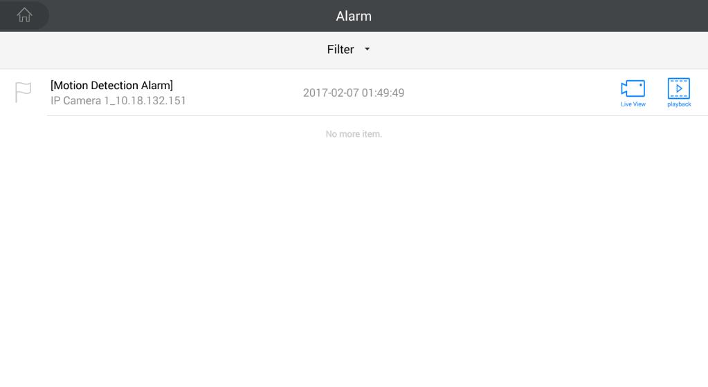 You can check the alarm information in Alarm module, and mark and filter the alarms as desired. 1. Tap Alarm module to enter Alarm information interface.