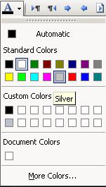 Font Color When you choose a font color, -the color that will automatically be applied to all text that you type in that