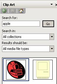 which have available pictures choose From Clip Art Then you have to search