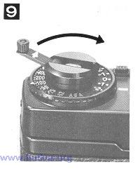 When the end of a roll of film is reached, both the camera and Winder will automatically stop operating. And the pilot LED will light constantly to indicate that the end of the film has been reached.
