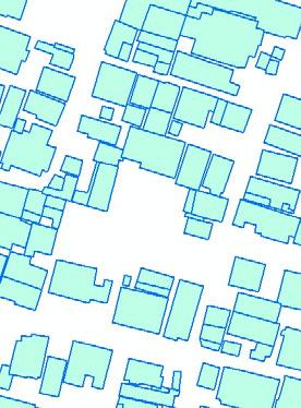 The GIS module pre-processes building polygons on the digital map.