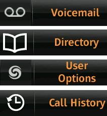 Voice Mail: Displays Voice Mail Viewer with 3 tabs: Inbox, Saved, and Deleted. Configuring Virtual Keys You have the option to configure 12 virtual keys to perform a specific action when pressed.