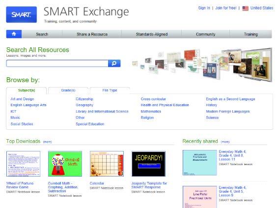 Additional Resources Smart Download teacher-created lessons from SMART Exchange Educator resources, United States, Browsing curriculum standards, lesson activities by standard and grade level.